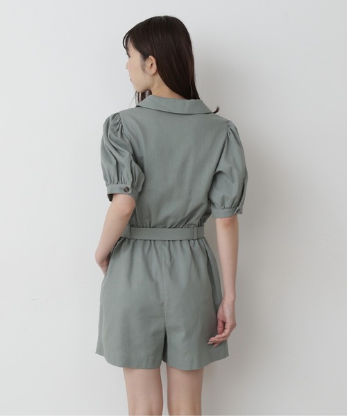 FREE'S MART（フリーズマート）の「【Sシリーズ対応】◇ダブルブレストショートコンビネゾン（サロペット/オーバーオール・レディース・ホワイト/ブラウン/ライトグリーン・SMALL/MEDIUM）」の6枚目の写真