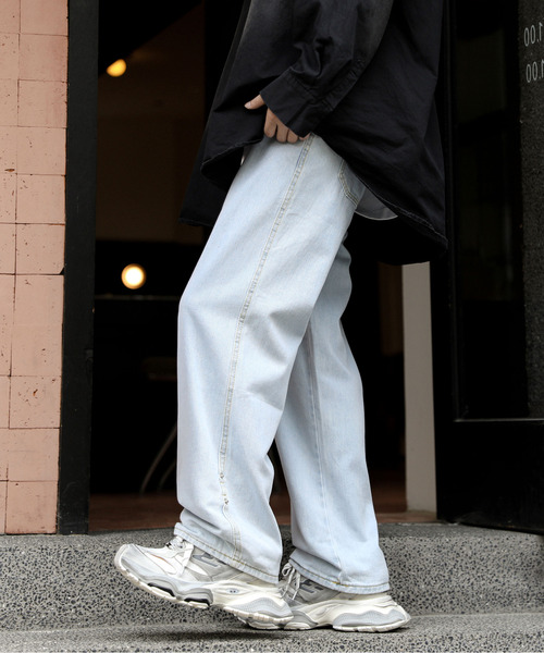 neos(ネオス)の「【neos -addictive design-】ワイドシルエット ロールアップ ビンテージウォッシュオーバーダイ デニム パンツ(デニムパンツ・メンズ・ネイビー/グレー/サックスブルー/ブラック/ブルー系その他・MEDIUM/LARGE/X-LARGE)」の16枚目の写真