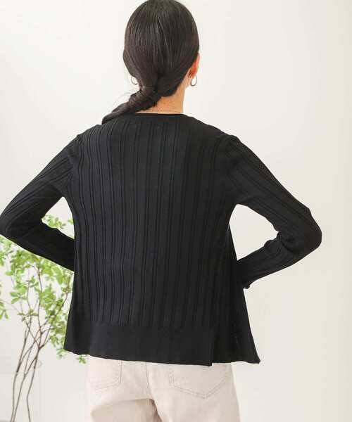 SENSE OF PLACE by URBAN RESEARCH（センスオブプレイスバイアーバンリサーチ）の「クルーネックリブカーディガン（カーディガン/ボレロ・レディース・ミント/ライトベージュ/ブラック・ONE）」の7枚目の写真