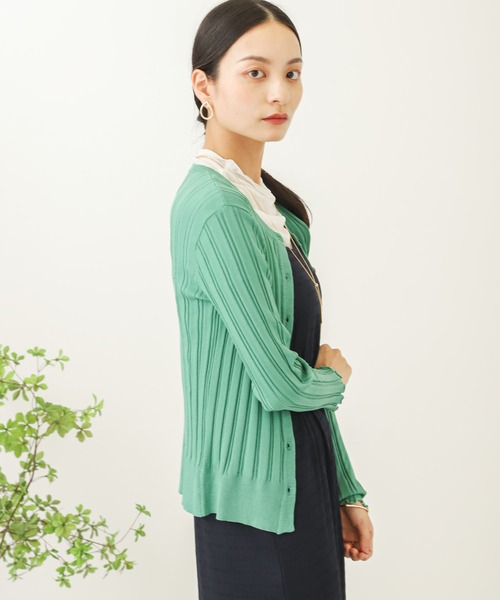 SENSE OF PLACE by URBAN RESEARCH（センスオブプレイスバイアーバンリサーチ）の「クルーネックリブカーディガン（カーディガン/ボレロ・レディース・ミント/ライトベージュ/ブラック・ONE）」の20枚目の写真