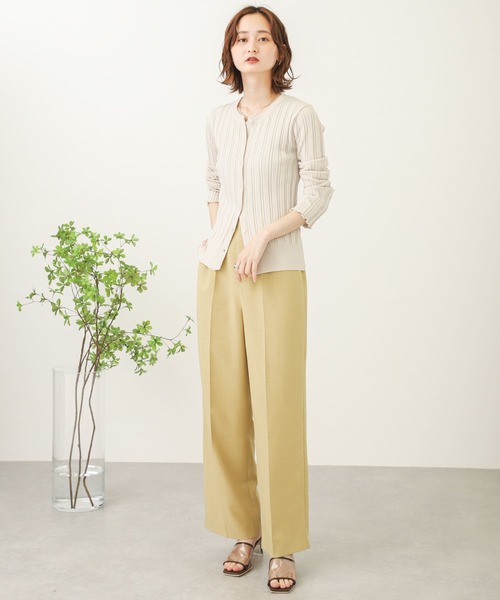 SENSE OF PLACE by URBAN RESEARCH（センスオブプレイスバイアーバンリサーチ）の「クルーネックリブカーディガン（カーディガン/ボレロ・レディース・ミント/ライトベージュ/ブラック・ONE）」の21枚目の写真