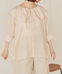 mikke | ラッフルフリル ビッグカラーブラウス(シャツ/ブラウス)