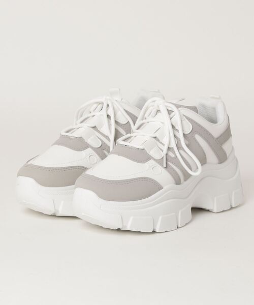 LOVEHUNTER(ラブハンター)の「Love Hunter / 厚底約6.5cmソール ダッドスニーカー(1557)(スニーカー・レディース・ホワイト/ベージュ/ブラック×ブラック/ホワイト×ホワイト・3L/S/LL/L/M)」の8枚目の写真