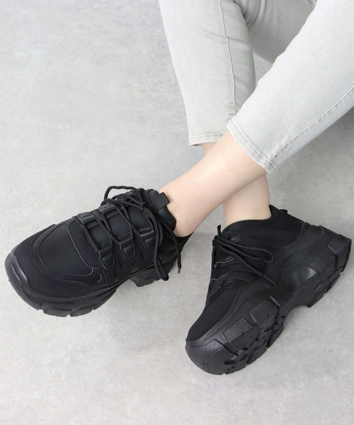 LOVEHUNTER(ラブハンター)の「Love Hunter / 厚底約6.5cmソール ダッドスニーカー(1557)(スニーカー・レディース・ホワイト/ベージュ/ブラック×ブラック/ホワイト×ホワイト・3L/S/LL/L/M)」の12枚目の写真