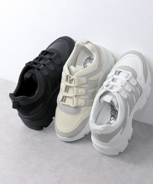 LOVEHUNTER(ラブハンター)の「Love Hunter / 厚底約6.5cmソール ダッドスニーカー(1557)(スニーカー・レディース・ホワイト/ベージュ/ブラック×ブラック/ホワイト×ホワイト・3L/S/LL/L/M)」の21枚目の写真