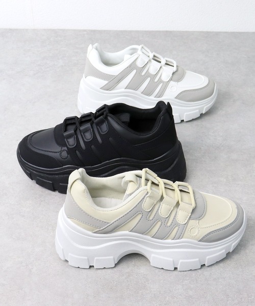 LOVEHUNTER(ラブハンター)の「Love Hunter / 厚底約6.5cmソール ダッドスニーカー(1557)(スニーカー・レディース・ホワイト/ベージュ/ブラック×ブラック/ホワイト×ホワイト・3L/S/LL/L/M)」の22枚目の写真