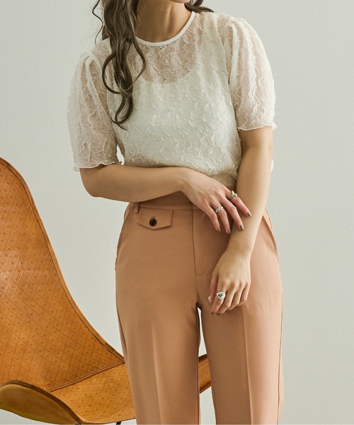 Ambre Neige（アンブルネージュ）の「クシュクシュシアーブラウス／【WEB/EC限定商品】（シャツ/ブラウス・レディース・ホワイト/モカ/ライトベージュ・FREE）」の6枚目の写真