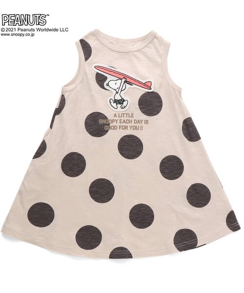 PEANUTS（ピーナッツ）の「PEANUTSリンクワンピース（ワンピース・キッズ・オフホワイト/チャコール・90/100/110/120/80/130）」の2枚目の写真