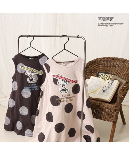 PEANUTS（ピーナッツ）の「PEANUTSリンクワンピース（ワンピース・キッズ・オフホワイト/チャコール・90/100/110/120/80/130）」の8枚目の写真