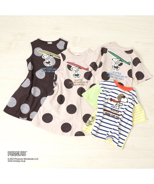 PEANUTS（ピーナッツ）の「PEANUTSリンクワンピース（ワンピース・キッズ・オフホワイト/チャコール・90/100/110/120/80/130）」の7枚目の写真
