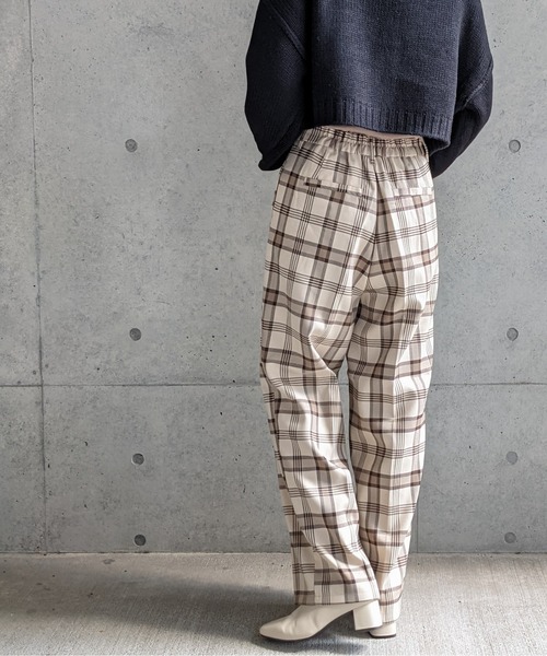 Per sist ence（パーシエンス）の「Per sist ence/パーシエンス　起毛チェック ストレートパンツ（その他パンツ・レディース・ベージュ/グレー・FREE）」の12枚目の写真