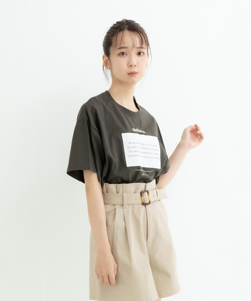 ADIRA（アディラ）の「ユニセックスドローイングフラワーT（Tシャツ/カットソー・レディース・ホワイト/チャコールグレー・MEDIUM）」の2枚目の写真