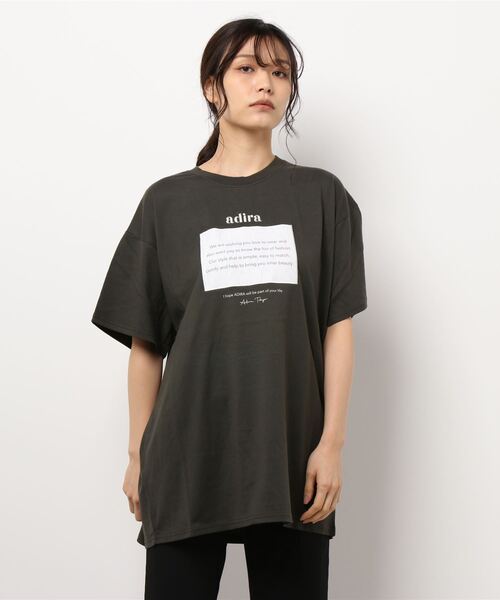 ADIRA（アディラ）の「ユニセックスドローイングフラワーT（Tシャツ/カットソー・レディース・ホワイト/チャコールグレー・MEDIUM）」の10枚目の写真