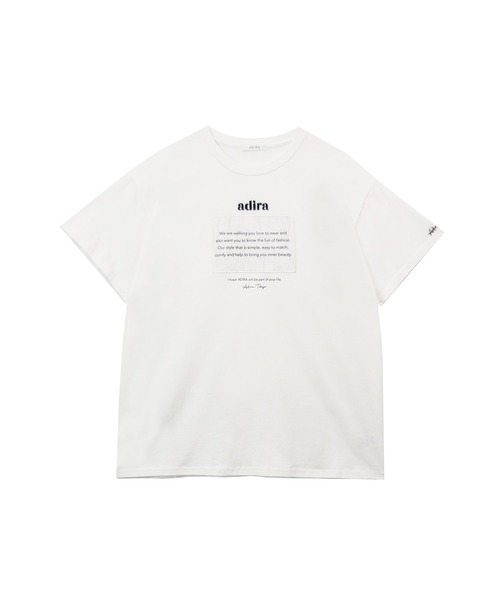 ADIRA（アディラ）の「ユニセックスドローイングフラワーT（Tシャツ/カットソー・レディース・ホワイト/チャコールグレー・MEDIUM）」の11枚目の写真