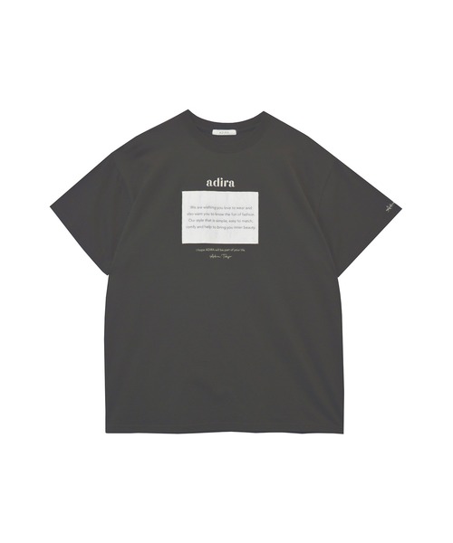 ADIRA（アディラ）の「ユニセックスドローイングフラワーT（Tシャツ/カットソー・レディース・ホワイト/チャコールグレー・MEDIUM）」の13枚目の写真