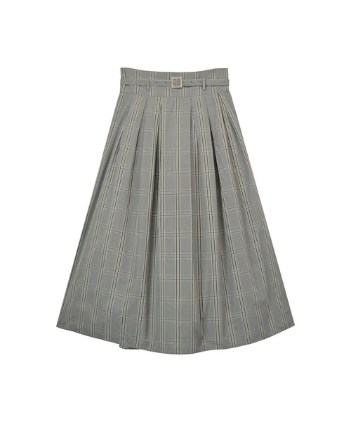 ADIRA（アディラ）の「メモリータフタチェックミディースカート（スカート・レディース・ベージュ/ブラック・MEDIUM）」の5枚目の写真