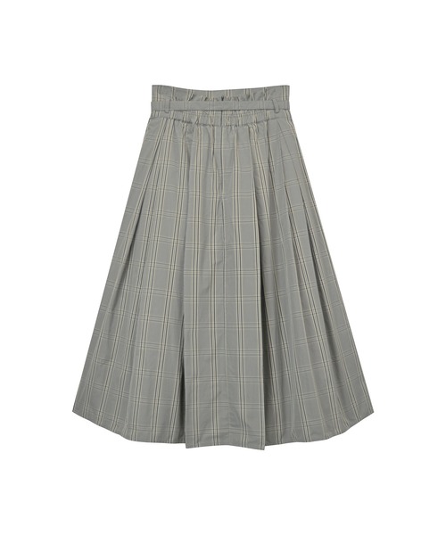 ADIRA（アディラ）の「メモリータフタチェックミディースカート（スカート・レディース・ベージュ/ブラック・MEDIUM）」の6枚目の写真