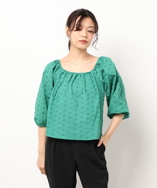 KOBE LETTUCE(コウベレタス)の「2way刺繍レースリボンブラウス(シャツ/ブラウス・レディース・オフホワイト/オレンジ/グリーン・FREE)」の7枚目の写真