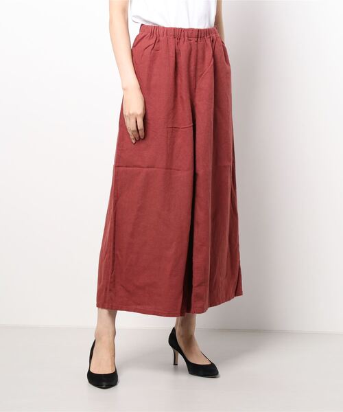 Samansa Mos2（サマンサ モスモス）の「麻レーヨンタックキュロットパンツ（その他パンツ・レディース・ボルドー/マスタード/ブラック/ベージュ・ﾌﾘ-）」の8枚目の写真