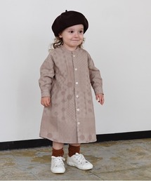 quoti use fith | ドットパッチワークジャガード ひざ下丈 シャツワンピース(シャツワンピース)