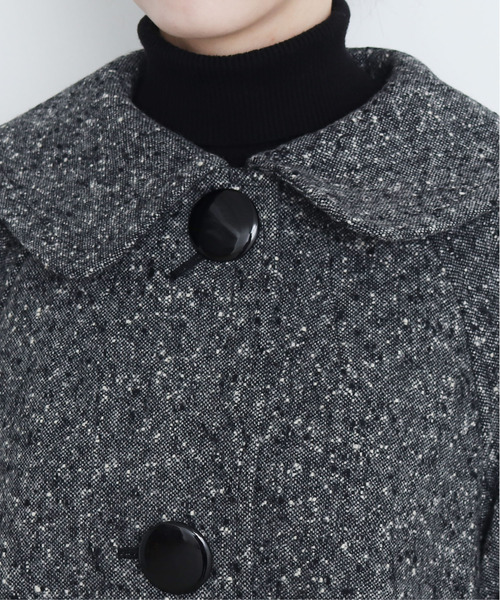 Dot＆Stripes CHILD WOMAN（ドットアンドストライプス　チャイルドウーマン）の「ホームスパン フラットカラーフレアーコート（その他アウター・レディース・ブラウン/ブラック・FREE）」の22枚目の写真