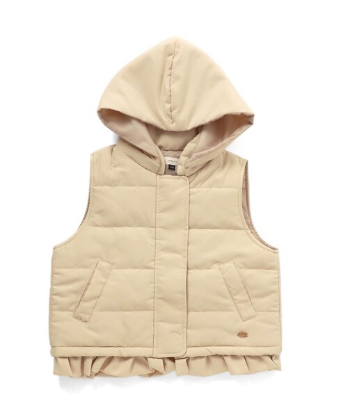 Seraph(セラフ)の「裾フリル2WAY中綿ベスト(ダウンベスト・キッズ・アイボリー/ネイビー/ピンク・130/140/100/110/120/90/80/95)」の6枚目の写真