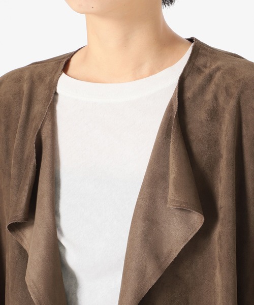 JOURNAL STANDARD relume（ジャーナルスタンダード　レリューム）の「フェイクスウェードノーカラーコート◆（ノーカラーコート・レディース・ブラウン・FREE）」の14枚目の写真