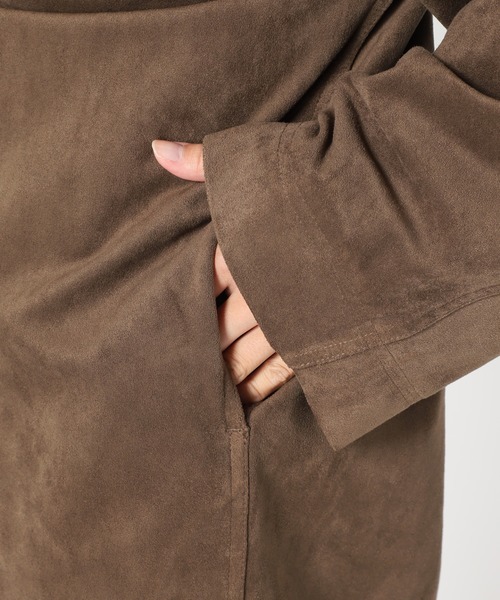 JOURNAL STANDARD relume（ジャーナルスタンダード　レリューム）の「フェイクスウェードノーカラーコート◆（ノーカラーコート・レディース・ブラウン・FREE）」の17枚目の写真