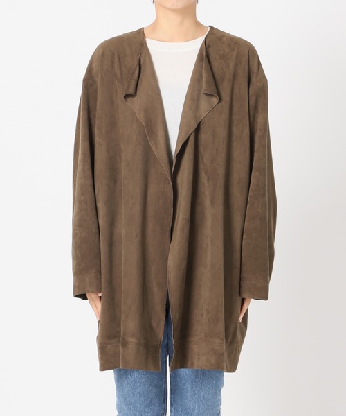 JOURNAL STANDARD relume（ジャーナルスタンダード　レリューム）の「フェイクスウェードノーカラーコート◆（ノーカラーコート・レディース・ブラウン・FREE）」の10枚目の写真