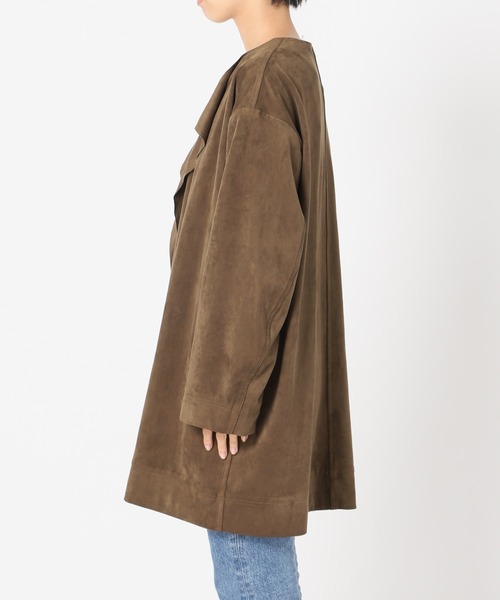 JOURNAL STANDARD relume（ジャーナルスタンダード　レリューム）の「フェイクスウェードノーカラーコート◆（ノーカラーコート・レディース・ブラウン・FREE）」の11枚目の写真