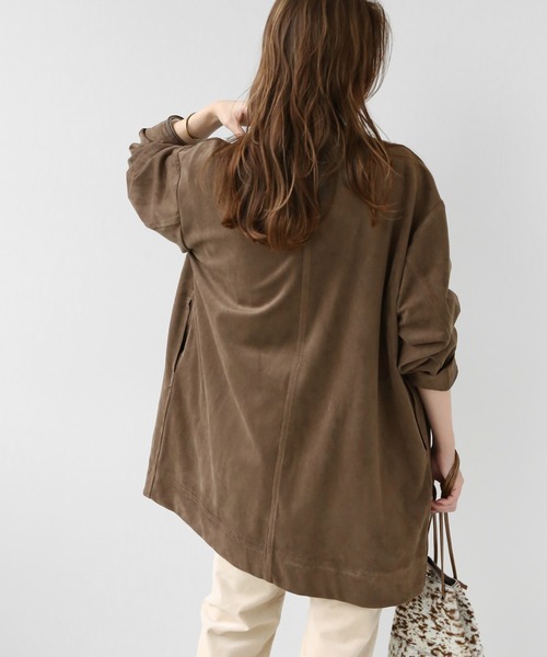 JOURNAL STANDARD relume（ジャーナルスタンダード　レリューム）の「フェイクスウェードノーカラーコート◆（ノーカラーコート・レディース・ブラウン・FREE）」の9枚目の写真