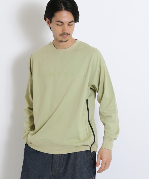 NUMERALS（ヌメラルズ）の「[NUMERALS]ファスナースリットロングプルオーバー（Tシャツ/カットソー・メンズ・ブラック/オフホワイト/ライトグリーン・MEDIUM/LARGE）」の3枚目の写真