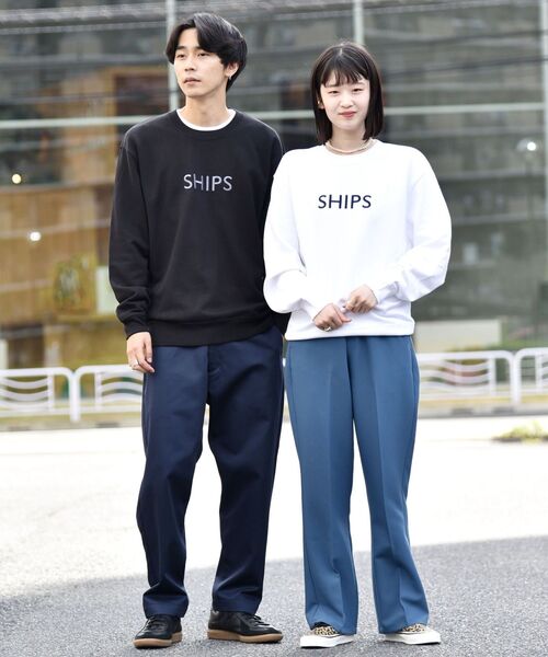 SHIPS(シップス)の「【WEB限定】SHIPS: エンブロイダリー SHIPS ロゴ ユニセックス クルーネック スウェット(スウェット・メンズ・ホワイト/グリーン/ネイビー/ブラック・MEDIUM/LARGE/SMALL/X-LARGE)」の7枚目の写真