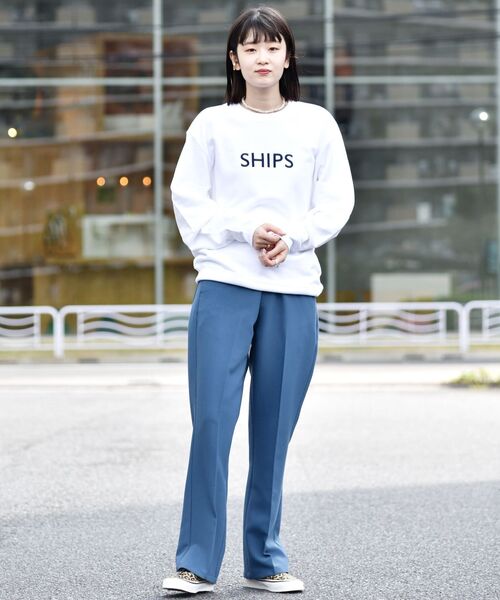 SHIPS(シップス)の「【WEB限定】SHIPS: エンブロイダリー SHIPS ロゴ ユニセックス クルーネック スウェット(スウェット・メンズ・ホワイト/グリーン/ネイビー/ブラック・MEDIUM/LARGE/SMALL/X-LARGE)」の11枚目の写真