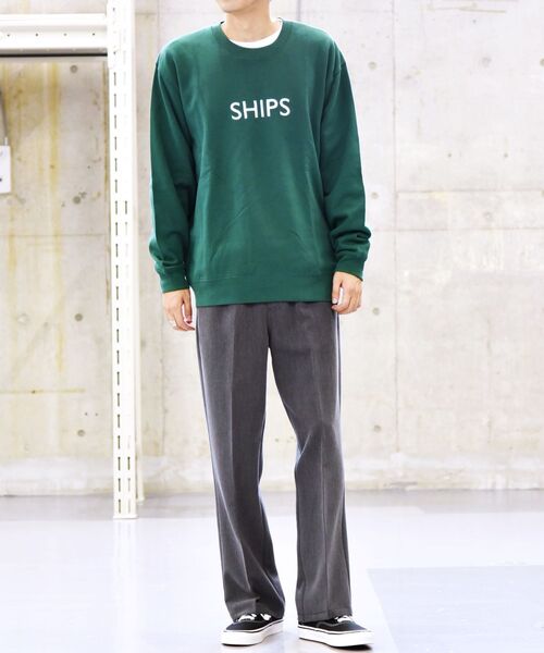 SHIPS(シップス)の「【WEB限定】SHIPS: エンブロイダリー SHIPS ロゴ ユニセックス クルーネック スウェット(スウェット・メンズ・ホワイト/グリーン/ネイビー/ブラック・MEDIUM/LARGE/SMALL/X-LARGE)」の6枚目の写真