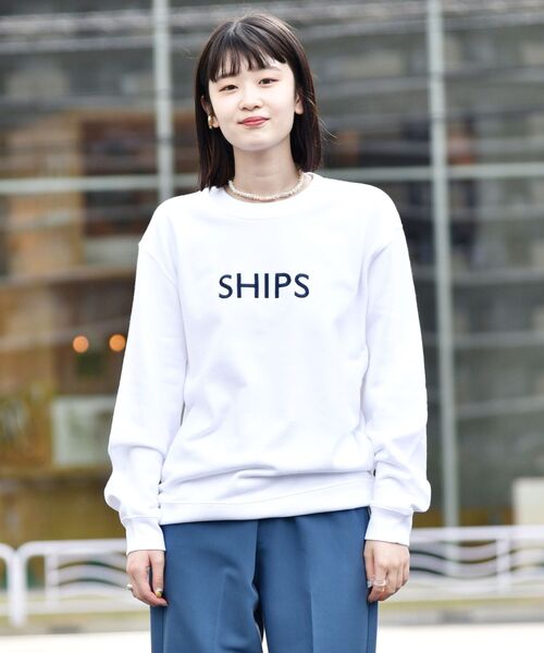 SHIPS(シップス)の「【WEB限定】SHIPS: エンブロイダリー SHIPS ロゴ ユニセックス クルーネック スウェット(スウェット・メンズ・ホワイト/グリーン/ネイビー/ブラック・MEDIUM/LARGE/SMALL/X-LARGE)」の10枚目の写真