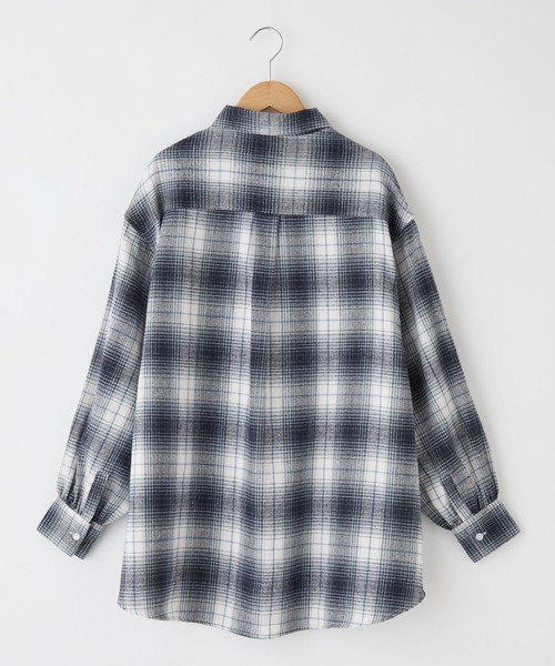 U.S. POLO ASSN.（ユーエスポロアッスン）の「U.S. POLO ASSN./ユーエスポロアッスン 別注 ボリュームスリーブ オーバーサイズチェックシャツ（シャツ/ブラウス・レディース・ブラック/ベージュ/ネイビー/ブラウン/グレー/オフホワイト/オレンジ/グリーン/ブラック系その他/ワイン・FREE）」の13枚目の写真