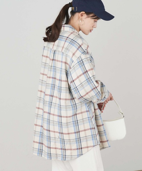 U.S. POLO ASSN.（ユーエスポロアッスン）の「U.S. POLO ASSN./ユーエスポロアッスン 別注 ボリュームスリーブ オーバーサイズチェックシャツ（シャツ/ブラウス・レディース・ブラック/ベージュ/ネイビー/ブラウン/グレー/オフホワイト/オレンジ/グリーン/ブラック系その他/ワイン・FREE）」の21枚目の写真