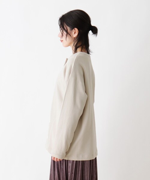 SHOO・LA・RUE（シューラルー）の「◆【USAコットン】ボタンカーディガン（カーディガン/ボレロ・レディース・ベージュ/オレンジ/ブラック/オフホワイト・04/02/03）」の7枚目の写真