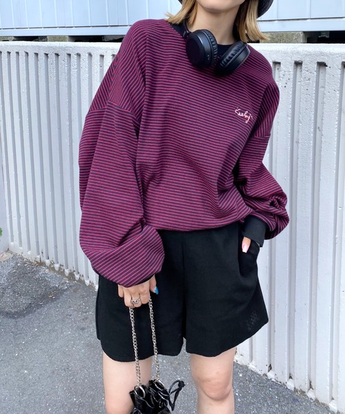 WHO'S WHO gallery（フーズフーギャラリー）の「【KOOKY'N/クーキー】ボーダーロンT（Tシャツ/カットソー・メンズ・ブラック/ネイビー/グレー・FREE）」の3枚目の写真