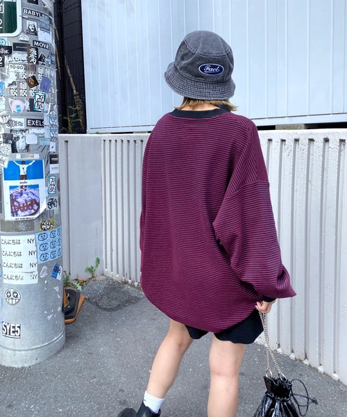 WHO'S WHO gallery（フーズフーギャラリー）の「【KOOKY'N/クーキー】ボーダーロンT（Tシャツ/カットソー・メンズ・ブラック/ネイビー/グレー・FREE）」の9枚目の写真