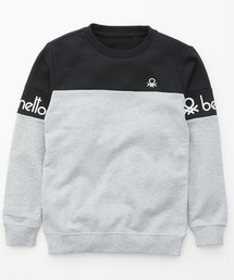 【BENETTON / ベネトン】キッズ 切替配色 ロゴクルースウェット / トレーナー