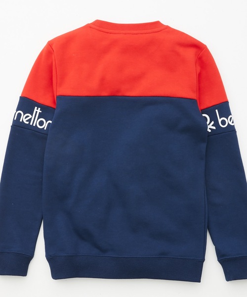 BENETTON (UNITED COLORS OF BENETTON)（ベネトンユナイテッドカラーズオブベネトン）の「【BENETTON / ベネトン】キッズ 切替配色 ロゴクルースウェット / トレーナー（スウェット・キッズ・ブラック/レッド/ミント/ラベンダー・130/140/150/160）」の14枚目の写真