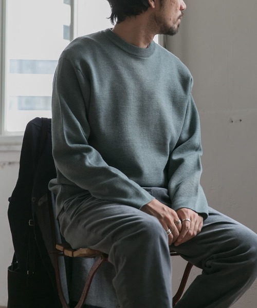 URBAN RESEARCH DOORS（アーバンリサーチドアーズ）の「ダブルフェイスプルオーバー（ニット/セーター・メンズ・グリーン/ホワイト系その他/ブラウン/ブルー系その他・38/40）」の4枚目の写真