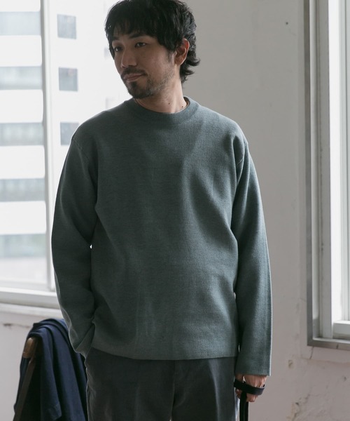 URBAN RESEARCH DOORS（アーバンリサーチドアーズ）の「ダブルフェイスプルオーバー（ニット/セーター・メンズ・グリーン/ホワイト系その他/ブラウン/ブルー系その他・38/40）」の5枚目の写真