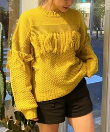 Mayree | 【Mayree】ルーズフリンジケーブルニット 2021AW(ニット/セーター)