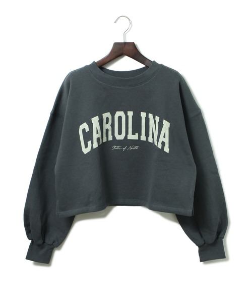 NOMAE（ノーマエ）の「【NOMAE】ショートカレッジロゴトレーナー（スウェット・レディース・ホワイト/ライトグレー/グレー/ライトグリーン/ダークブルー・FREE）」の5枚目の写真