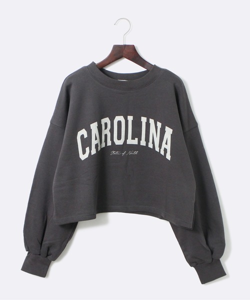 NOMAE（ノーマエ）の「【NOMAE】ショートカレッジロゴトレーナー（スウェット・レディース・ホワイト/ライトグレー/グレー/ライトグリーン/ダークブルー・FREE）」の4枚目の写真