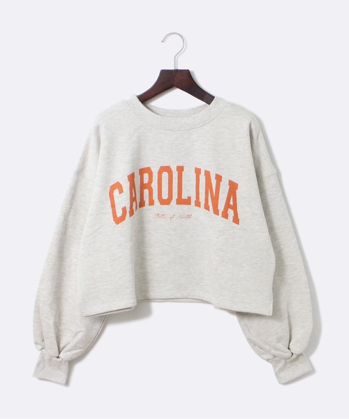 NOMAE（ノーマエ）の「【NOMAE】ショートカレッジロゴトレーナー（スウェット・レディース・ホワイト/ライトグレー/グレー/ライトグリーン/ダークブルー・FREE）」の3枚目の写真