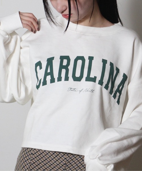 NOMAE（ノーマエ）の「【NOMAE】ショートカレッジロゴトレーナー（スウェット・レディース・ホワイト/ライトグレー/グレー/ライトグリーン/ダークブルー・FREE）」の22枚目の写真